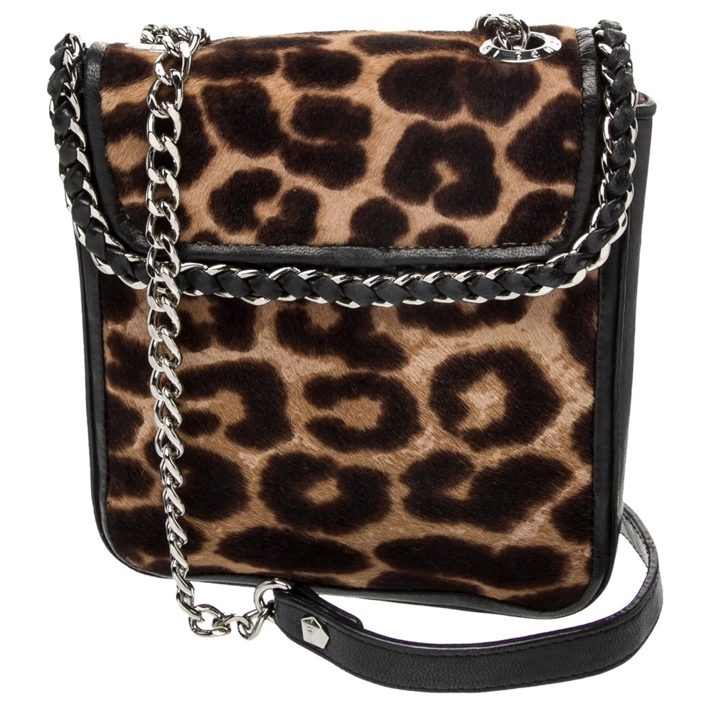 Henri Bendel Leopard Print Calf Hair Chain Shoulder Bag - Picture 11 of 14